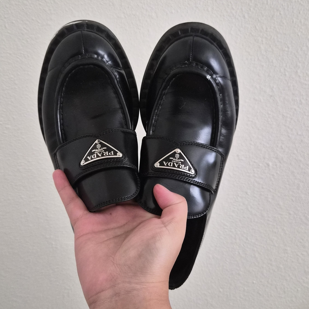 Prada Black Leather Loafers